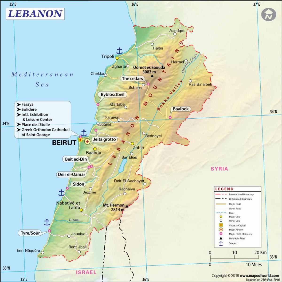 नक्शे के प्राचीन लेबनान