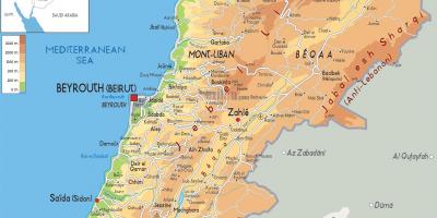 लेबनान के मानचित्र शारीरिक