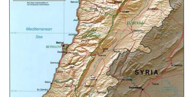 लेबनान के मानचित्र स्थलाकृतिक